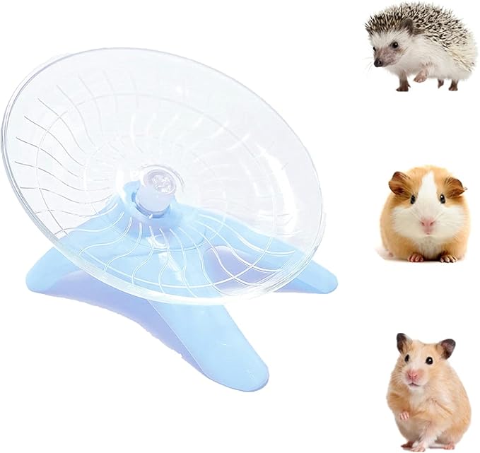 Hamster Flying Saucer Silent Running Exercise Wheel for Hamsters, Gerbils, Mice,Hedgehog and Other Small Pets Silent Running Wheel Hamster Wheel (Blue)