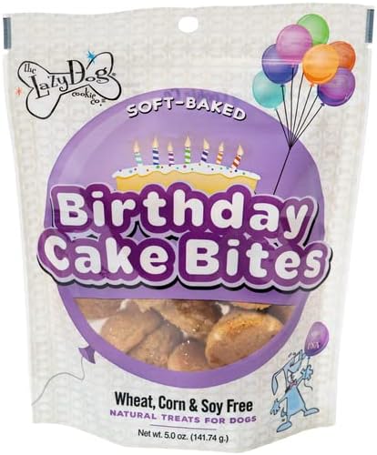The Lazy Dog Cookie Co. - Original Pup-Pie - Happy Birthday Dog Treat for a Charming Boy, 5 oz with Bag of 5oz Birthday Cake Bite Mutt Mallows