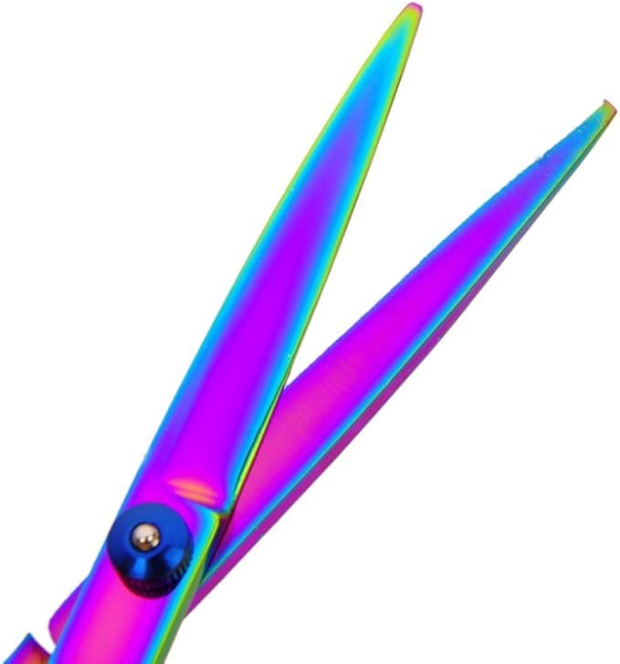 Professional Barber Scissors Kit - Colorful Pet Trimming Scissors, 7 inch Stainless Steel Shears for Grooming and Hair Cutting