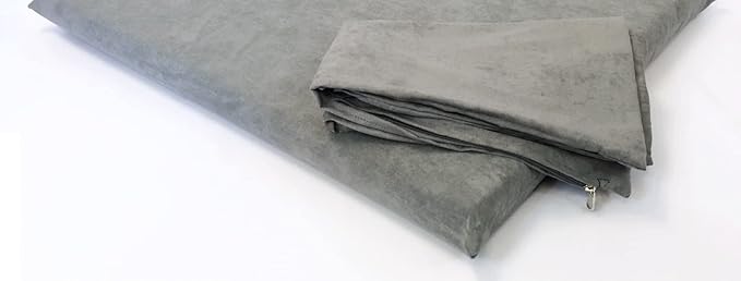 Luxurious Comfort Pet Dog Bed External Cover for Small and Large Dogs - Cover ONLY (47"x29" (45"x27"x3"), Suede - Gray)