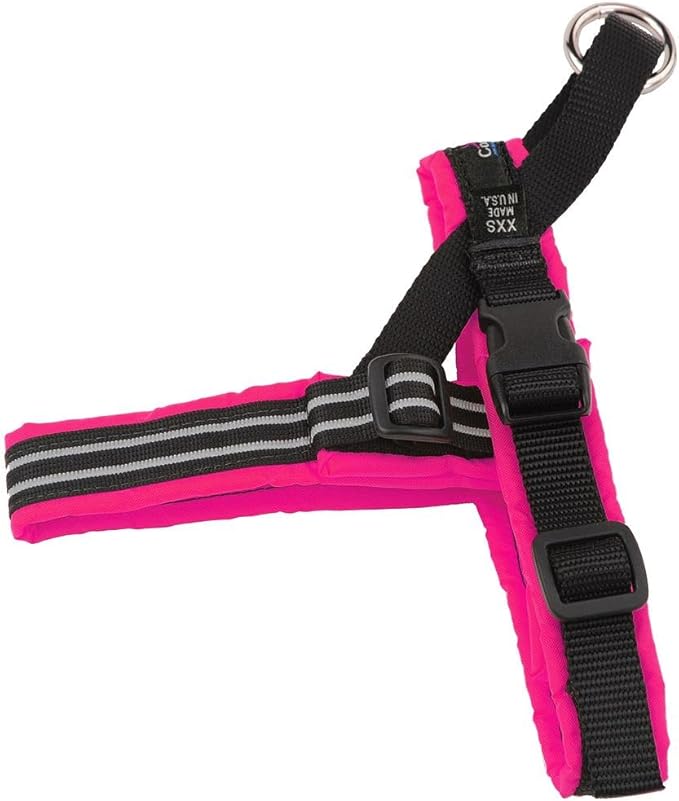 ComfortFlex Sport Dog Harness – No-Choke, Fully Padded, Non-Chafing Harness with Control Handle – Reflective, Lightweight, Adjustable for Active Dogs - Petite, Hot Pink