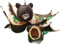 6 Pieces Cute KPS Jungle Bear Style Sugar Glider Hamster Squirrel Chinchillas Small Pet Cage Set Forest Bear Pattern Dark Brown Color Get Free 1 Small Pet Treats (Dry Fish Stick)