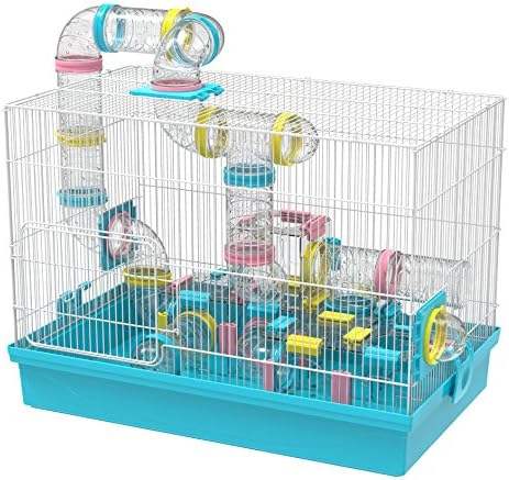 Super Large Hamster DIY 20‘’x12''x15'' Cage Habitat with Complete Tunnel Module (Blue)