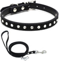 Puppy Collar and Leash with Bling Diamond, Pretty Crystal Sparkly Rhinestone Glitter Jewel Girls Cat Collars for XXS Xs Small Medium Pet Female Dogs Boys Kitten, Black XSmall