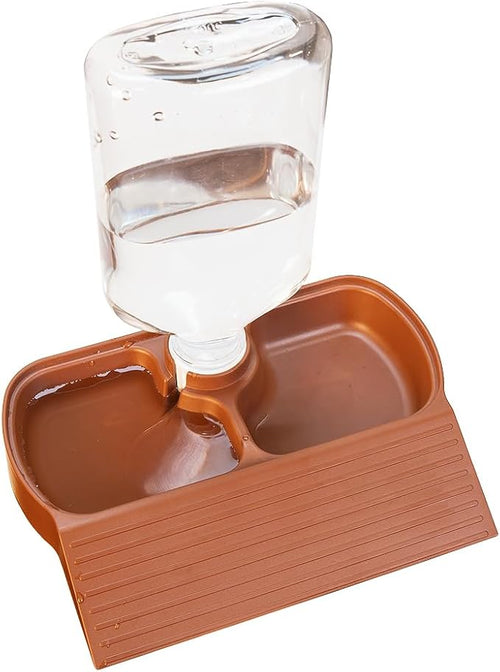 17oz 2 in 1 Terrarium Tank Reptile Food Feeders Bowl, Water Feeder Automatic Water Dispenser Waterer Feeding Accessories, for Geckos Lizards Turtle Bearded Dragons (Red)