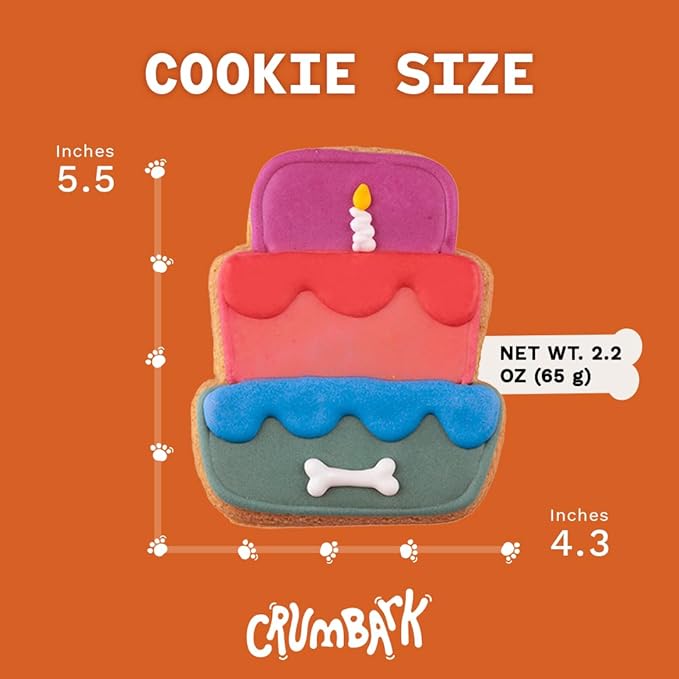 Dog Birthday Treats | Hand-Decorated Treats – 3 Pack in Gift Box | Extra Large Treat 62g Cookie, Vegan Dog Birthday Cake