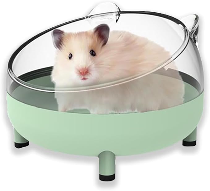 Meow&Woof Hamster Sand Bath Container, Large Sandbox Toilet Gerbil Batheoom, Tiny Chinchilla Dust Bathtub Sand Bath Box for Hamster Cage Accessories 6.5 Inch-Light Green