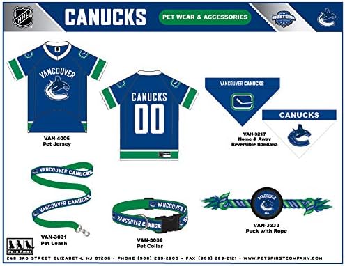 Pets First NHL Vancouver Canucks Jersey for Dogs & Cats, X-Large. - Let Your Pet Be A Real NHL Fan!