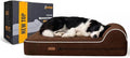 5.5 Inch Thick High Grade Orthopedic Memory Foam Dog Bed With Pillow and Easy to Wash Removable Cover with Anti-Slip Bottom. Free Waterproof Liner Included - for Large Breed Dogs