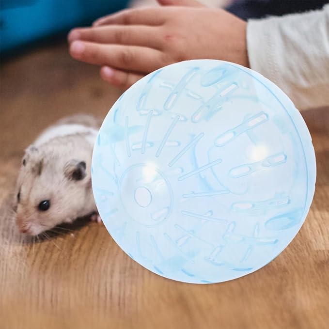 POPETPOP Hamster Running Ball Toy 4 Inch Transparent Exercise Sphere for Small Pets Gerbils Chinchillas Lightweight Portable Activity Ball