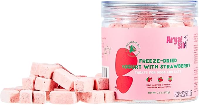 Freeze-Dried Single Ingredient Dog Treats (Strawberry Yogurt with Goat Milk)