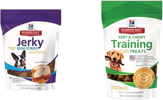 Hill's Natural Jerky Strips, All Life Stages, Great Taste, Dog Treats, Chicken (Small & mini Breeds), 7.1 oz Bag (Pack of 2)