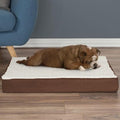 PETMAKER Orthopedic Brown Sherpa Top Pet Bed with Memory Foam and Removable Cover, 30" L X 20.5" W X 4" H, Small