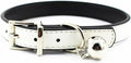 Metal Buckle Pet Collar with Bell Suit for Cats or Puppy Dogs White/Black/Red/Pink/Blue/Brown (M (Collar), White)