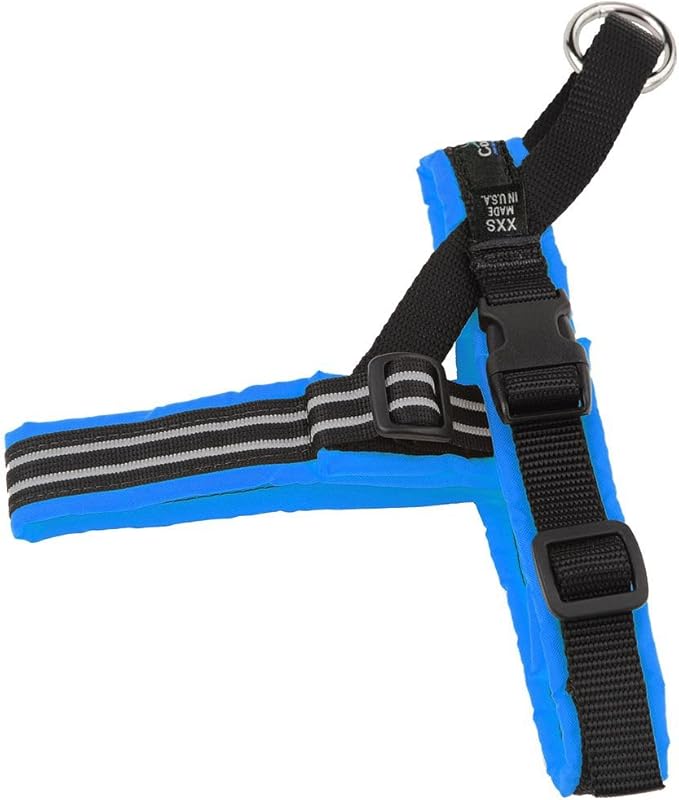 ComfortFlex Sport Dog Harness – No-Choke, Fully Padded, Non-Chafing Harness with Control Handle – Reflective, Lightweight, Adjustable for Active Dogs - XXSmall, Blue Jay