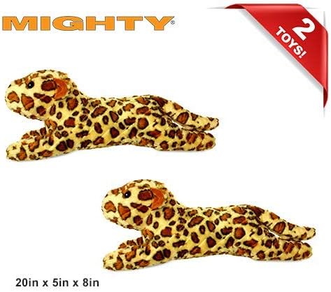 MIGHTY- Massive - Squeaker-Multiple Layers. Made Durable, Strong & Tough. Interactive Play Dog Toy (Tug, Toss & Fetch). Machine Washable & Floats. (Leopard, Massive 2 Pack)