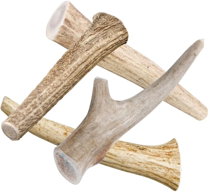 hotspot pets Deer Antlers for Dogs - 7+ Inch Large Dog Antler Chews Naturally Shed Antler Bone (4 Pack) for Large Breed Aggressive Chewers - Sourced in USA -Promotes Dental Hygiene- Rich in Calcium