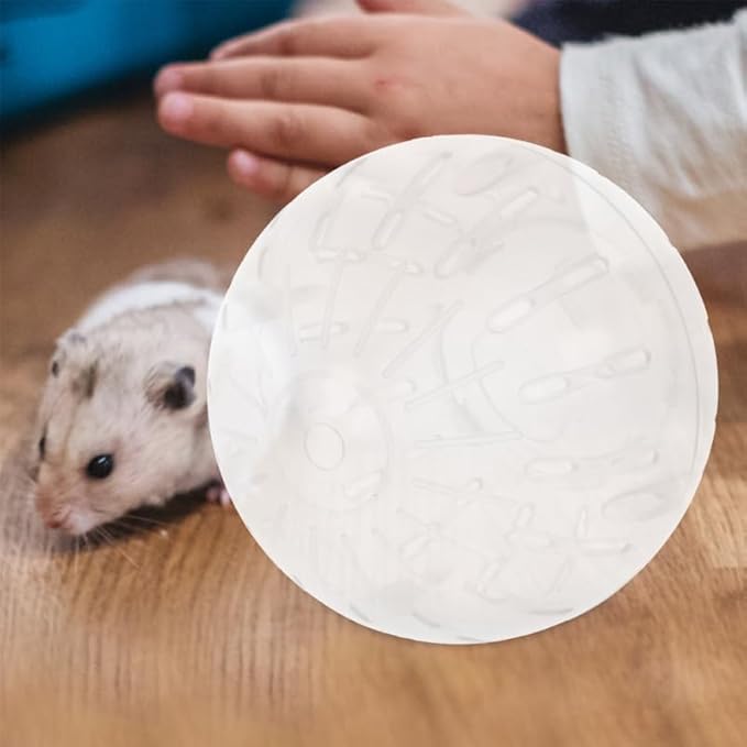 POPETPOP 4 Inch Hamster Running Ball Toy Transparent Exercise Ball for Small Pets Safe and Smooth Rolling Small Animal Activity Wheel