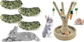 Hamiledyi Bunny Chew Toys Rabbit Rattan Grass Scratcher Climbing Tree Fun Tree Carrot Play Toys 10 Pcs Rabbit Chew Ball Timothy Grass Ball Small Animal Activity Play Chew Toys Teeth Grinding