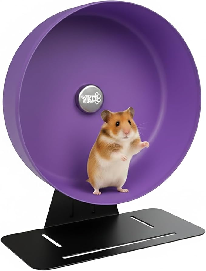11.8" Silent Rat Exercise Wheel, Aluminum Alloy Noiseless Running Wheel for Fancy Rat, Syrian Hamsters, Hedgehogs and Small Pets (Base-Purple)