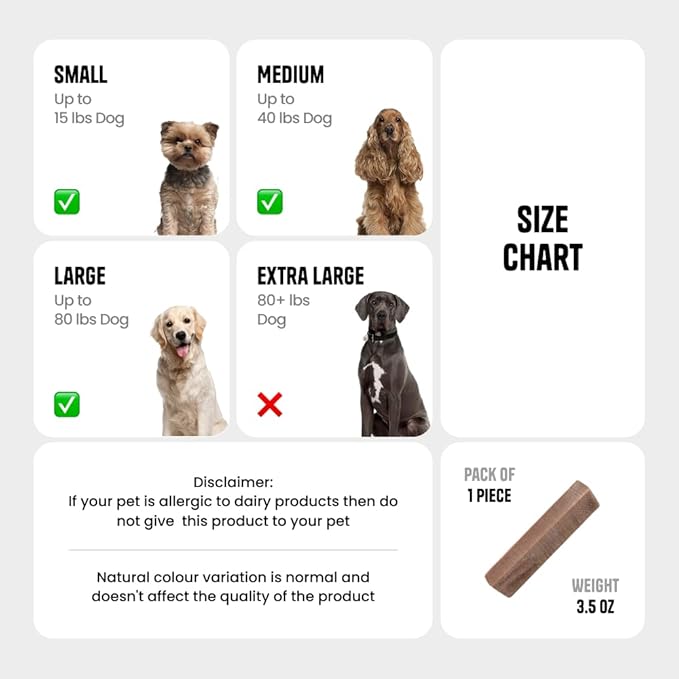 1 Large Blueberry Yak Cheese Himalayan Dog Chews - Rich Protein & Low Fat Blueberry Yak Chews for Dogs - Gluten-Free & Lactose-Free Treats for Small, Medium & Large Dogs