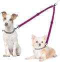 AUTOWT Double Dog Leash, No Tangle 360°Swivel Rotation Reflective Lead Attachment Adjustable Length Dual Two Dogs Lead Splitter, Comfortable Shock Absorbing Walking Training for 2 Dogs
