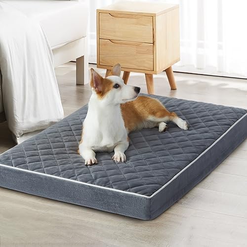 WNPETHOME Orthopedic XXL Dog Beds Large Sized Dog, Waterproof Extra Large Dogs Bed with Removable Washable Cover, Multi-Needle Quilting Dogs Crate Bed