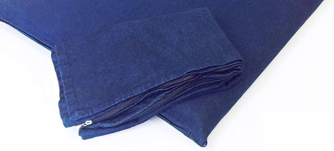 Luxurious Comfort Pet Dog Bed External Cover for Small and Large Dogs - Cover ONLY (47"x29" (45"x27"x3"), Denim - Blue)