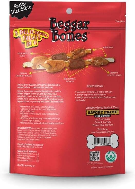 Savory Prime Dog Treats KABOBS 6PK