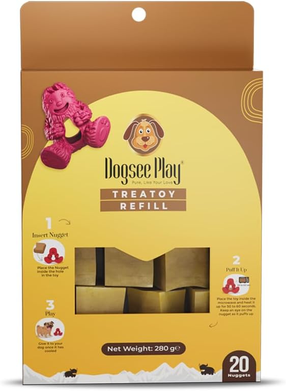 Dogsee Treatoy Yeti Toy Refill Pack 9.8oz (20 pc) | Himalayan Yak Cheese Dental Chew Nuggets | No Artificial Ingredients | Easily Digestible Dog Treats