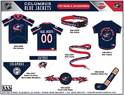 Pets First NHL Columbus Blue Jackets Jersey for Dogs & Cats, X-Large. - Let Your Pet Be A Real NHL Fan!