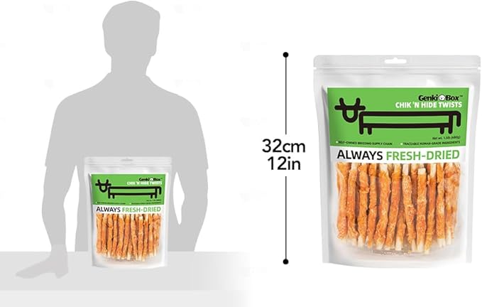Dog Treats Chicken Jerky with Rawhide - 1.5 LB Value Pack, 100% Real Chicken, Natural Rawhide, Human Grade, High Protein, Healthy Natural Dog Chews, Training Reward, Made for North America