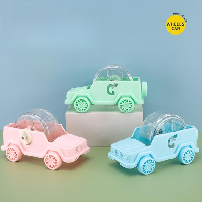 Hamster Running Wheel Car Shape Running Wheel Hamster Exercise Plastic Running Wheel (White,S)