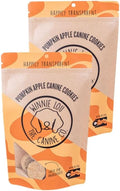 Winnie Lou Organic Dog Treats – Natural Dog Biscuits, USA Made, Organic Ingredients, Clean, Sensative Stomach, All Breed Sizes, High Protein, Hypoallergenic, Pumpkin Apple Canine Cookies (Pack of 2)