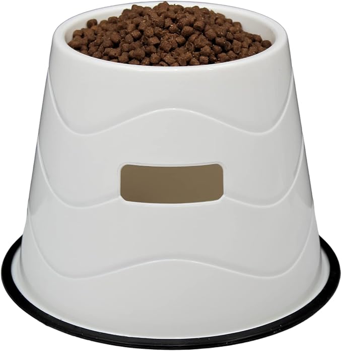 No Slip Base Elevated Bowls for Dogs Wearing Cone - Raised Bowls for Large Dogs - 2 Pair