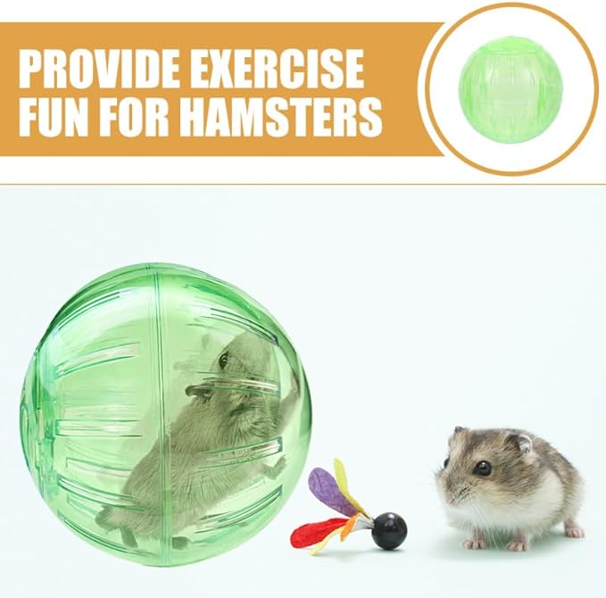 POPETPOP 4 Inch Transparent Hamster Running Ball for Small Pets Exercise Portable Toy for Gerbils Chinchillas Guinea Pigs Indoor Outdoor Play