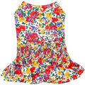 Parisian Pet Floral Dog Dress - 100% Cotton Summer Clothes for Large Dogs Girl - Ruched Waist Pet Dress - Stylish Printed Beach Dog Outfit - Lightweight Puppy Clothes - Sleeveless Dresses for Dogs