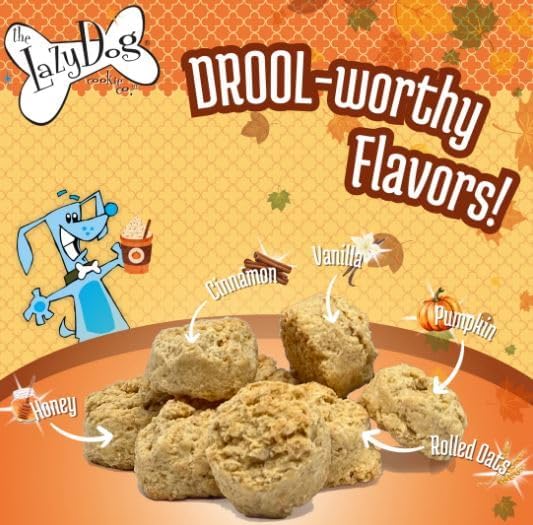 The Lazy Dog Cookie Co. Soft Dog Treats, Mutt Mallows Pumpkin Spice Latte, for Small, Medium and Large Dogs, Wheat-Free, Baked in The USA, 5 oz. (Pack of 2) Pumpkin Spice