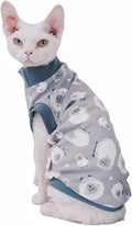 Sphynx Hairless Cat Summer Cotton T-Shirts Cat Vest Pet Clothes, Round Collar Vest Kitten Shirts Sleeveless, Cats & Small Dogs Apparel (Sheep, M (5.5-7 lbs))