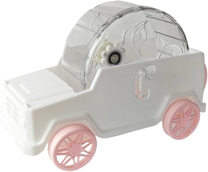 Hamster Running Wheel Car Shape Running Wheel Hamster Exercise Plastic Running Wheel (White,S)