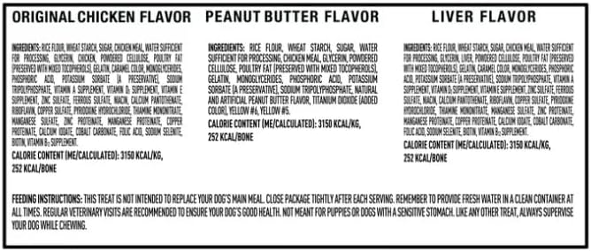 O- Roy Munchy Bones Dog Treats Variety Box, Chicken, Peanut Butter, Liver, 21 ct
