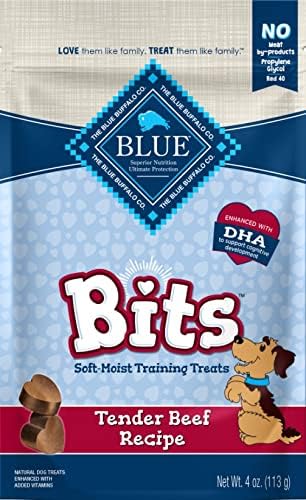 (6 Pack ) blue-buffalo Blue Bits Treats Dog Pouches, 4 Flavors ( 2 Tasty Chicken, 2 Tender Beef ,1 Savory Salmon, 1 Tempting Turkey), 4 Oz…