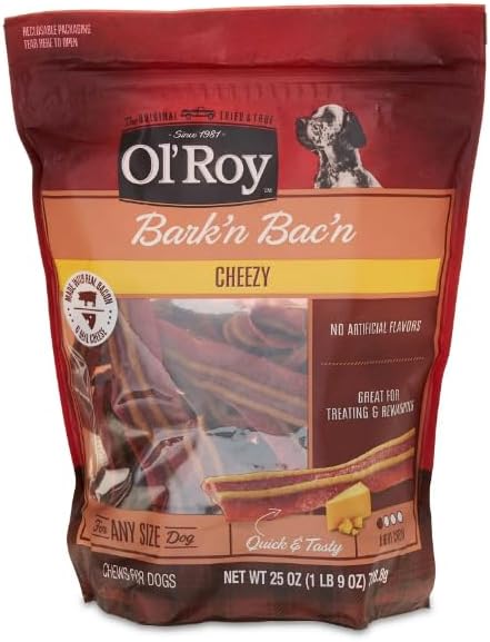 Ol' Roy Bark'n Bac'n Dog Treats, Cheezy, 25 oz - (Pack of 2)