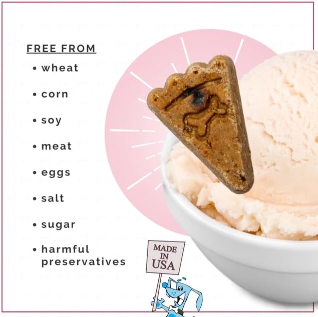 The Lazy Dog Cookie Co. Soft and Chewy Dog Treats, Pie Slice Shaped Dog Cookies, Triple Berry Slice Pup-Pie with Peanut Butter Cup Ice Cream Inspired Flavor, Baked in The USA, 5 oz. (Pack of 1) (PB)