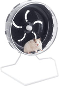 Hamster Wheel Treadmill Wheel, Silent Hamster Exercise Wheels, Freely Adjustable in Height Or Assembled in Cage, for Hamsters or Other Small Animals - Black