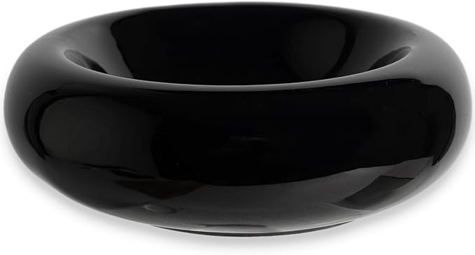 6.1 Inch Cat Bowls, 7 oz Ceramic Cat Food Bowl, Whisker Fatigue Relief Cat Bowl, Anti-Vomiting, Protect Spine, Perfect for Indoor Cats(Black)
