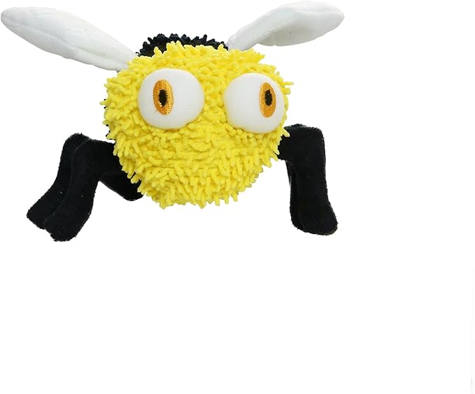 MIGHTY- Microfiber Ball - Farm – Made with Squeaker Balls and Minimal Stuffing. Strong & Tough. Interactive Play. Machine Washable & Floats (Bee, Medium 2 Pack)