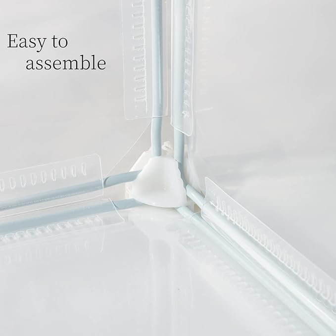LURIVA Transparent Clear Small Animal Playpen, Guinea Pig Cages, Puppy Dog Playpen, Pet Playpen, Rabbit Bunny Indoor Outdoor Fence Pen Enclosure, White Clear Plastic Playpen,12 X 12 Inch, 24 Panels