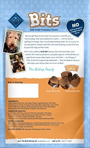 (6 Pack ) blue-buffalo Blue Bits Treats Dog Pouches, 4 Flavors ( 2 Tasty Chicken, 2 Tender Beef ,1 Savory Salmon, 1 Tempting Turkey), 4 Oz…