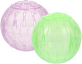 POPETPOP 2pcs Hamster Exercise, 4 Inch Hamster Running Transparent Plastic Wheel Guinea Pig Sports for Dwarf s Small Pets Supply